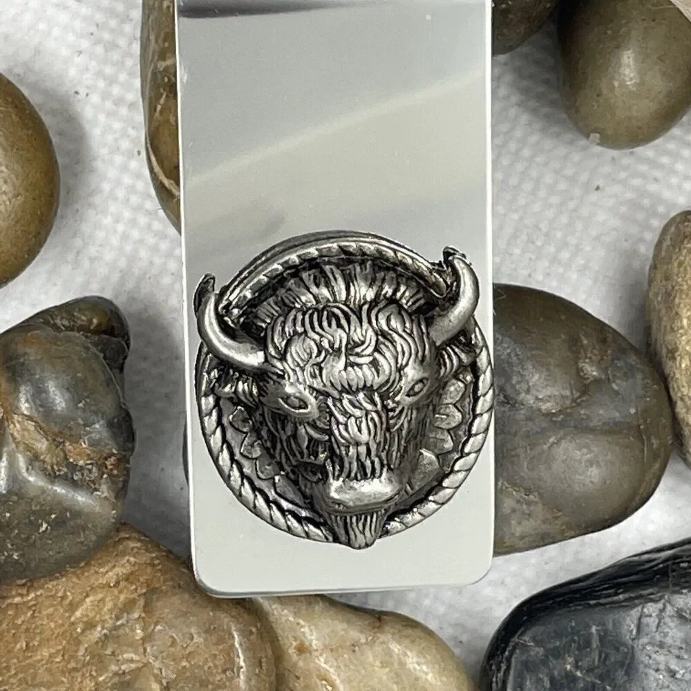 Money Clip Stainless Steel Quality Wedding Party Gift Buffalo Southwest western